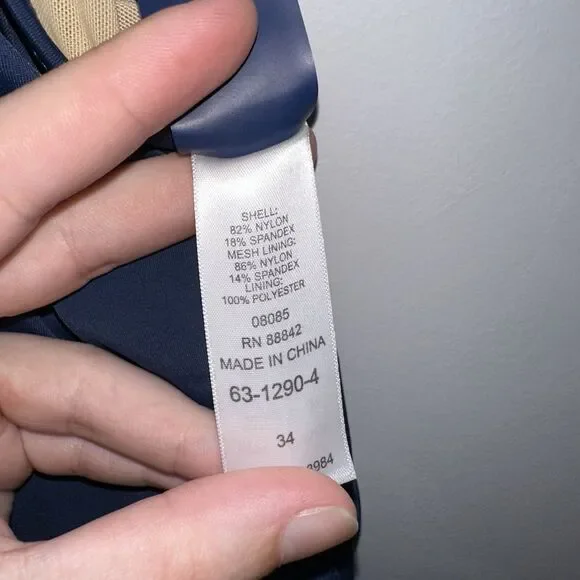 Swimsuits For All Women’s Floral Border Swim Dress Navy Blue Size 34 - Picture 6 of 6